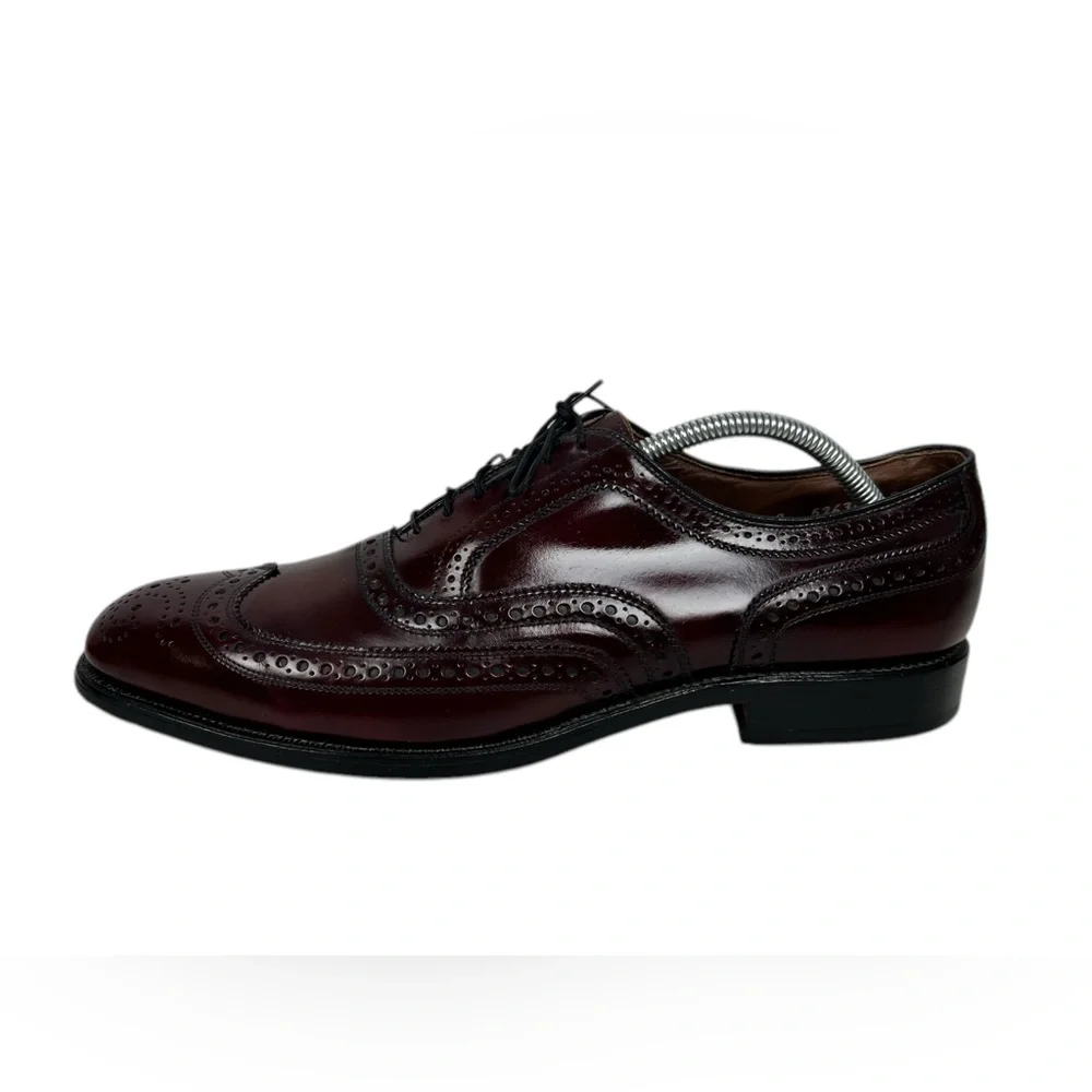 Allen Edmonds MCALLISTER Mens 11 A Wingtip Oxfords Brown Red Made In USA